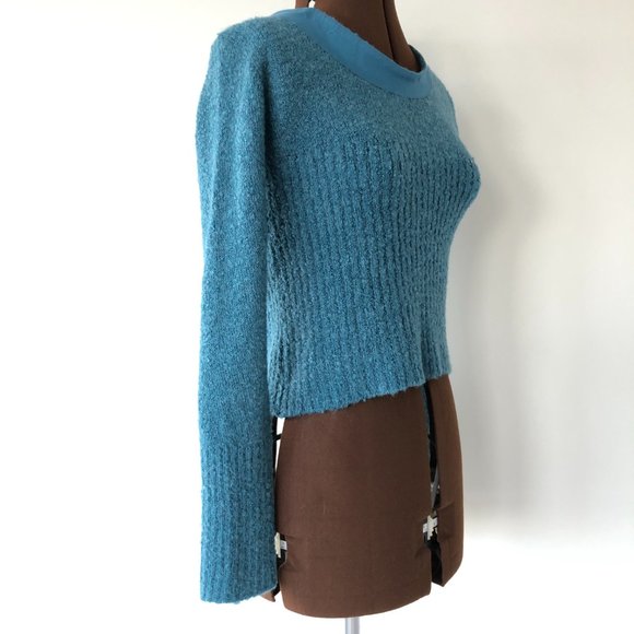 Blue Boucle Knit Sweater - Picture 4 of 7
